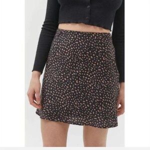 Urban Outfitters flippy satin skirt in leopard print